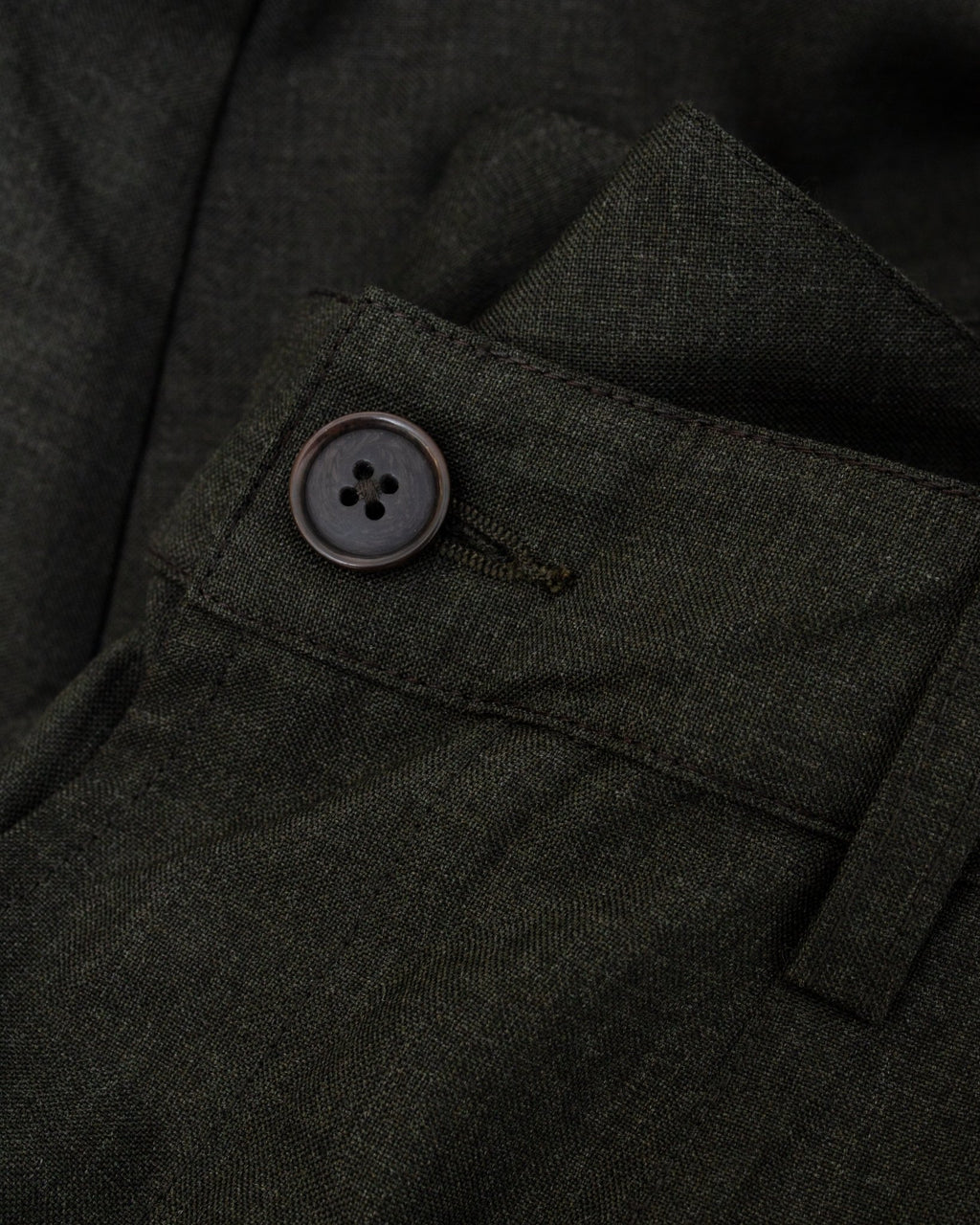 Pleated Track Pant Tropical Suiting Olive Marl - UNIVERSAL WORKS