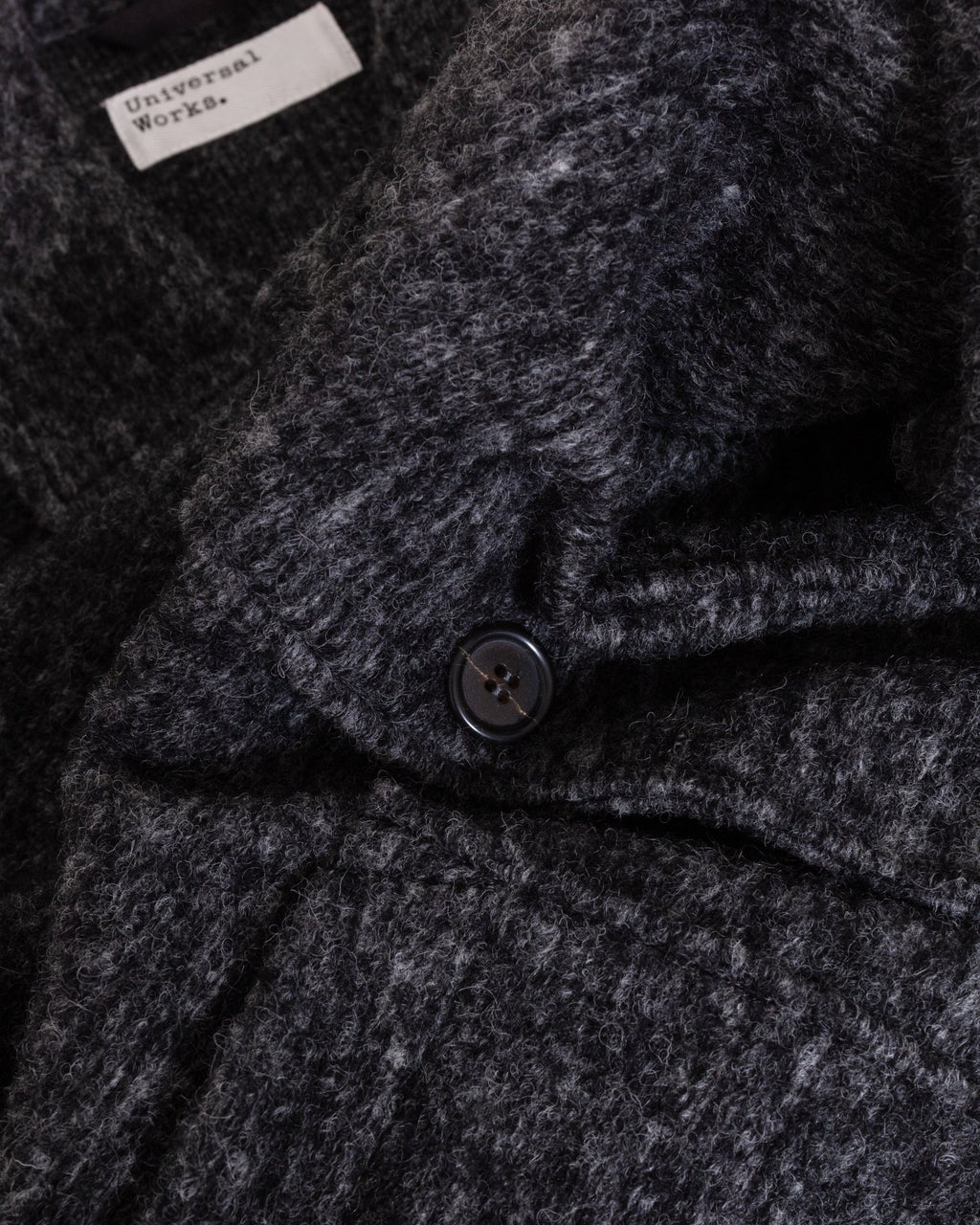 Rams Jacket Wool Mix Knit Grey Marl - UNIVERSAL WORKS