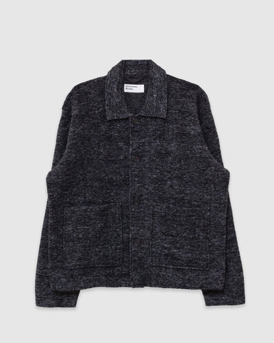 Rams Jacket Wool Mix Knit Grey Marl - UNIVERSAL WORKS