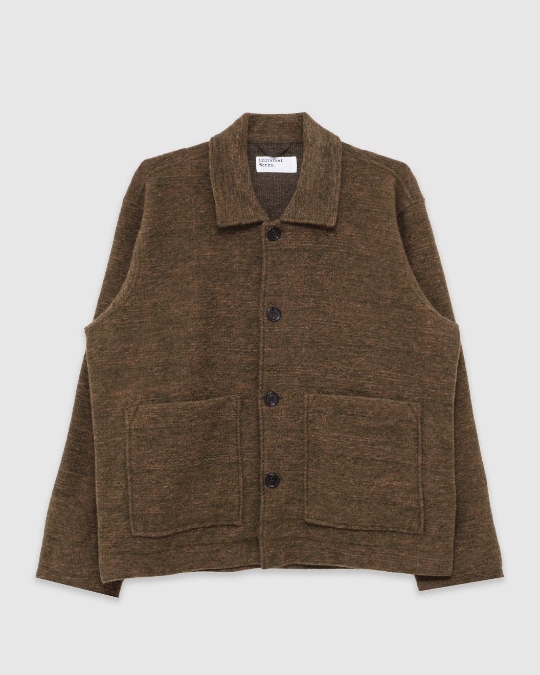 Rams Jacket Wool Mix Knit Olive - UNIVERSAL WORKS