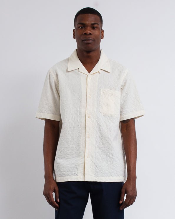 Road Shirt Dot Waffle Ecru - UNIVERSAL WORKS