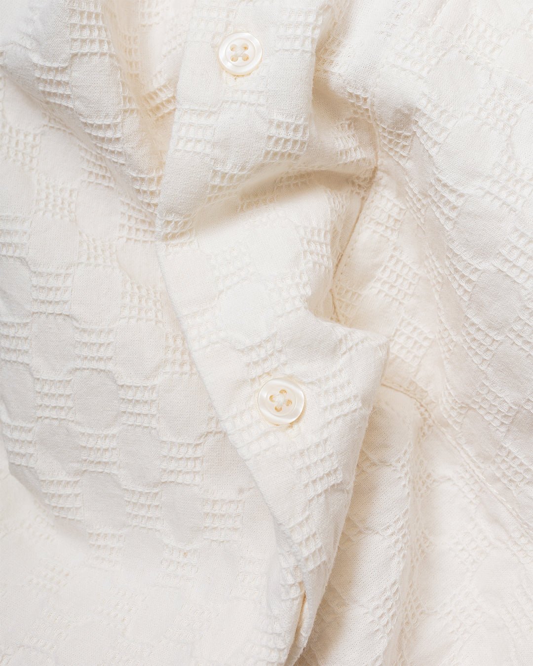 Road Shirt Dot Waffle Ecru - UNIVERSAL WORKS