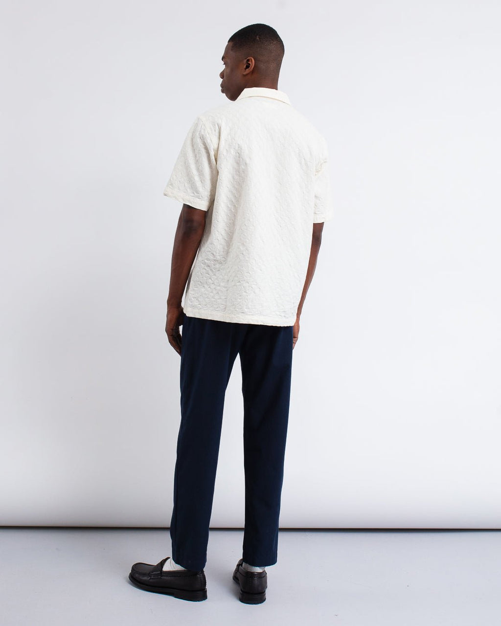 Road Shirt Dot Waffle Ecru - UNIVERSAL WORKS