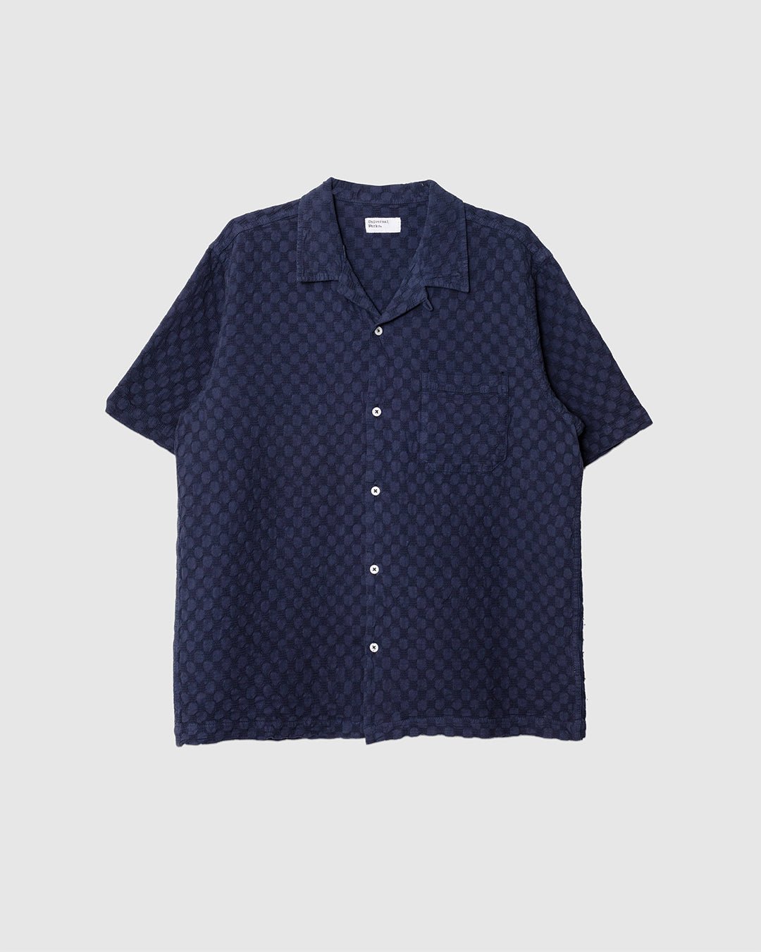 Road Shirt Dot Waffle Navy - UNIVERSAL WORKS