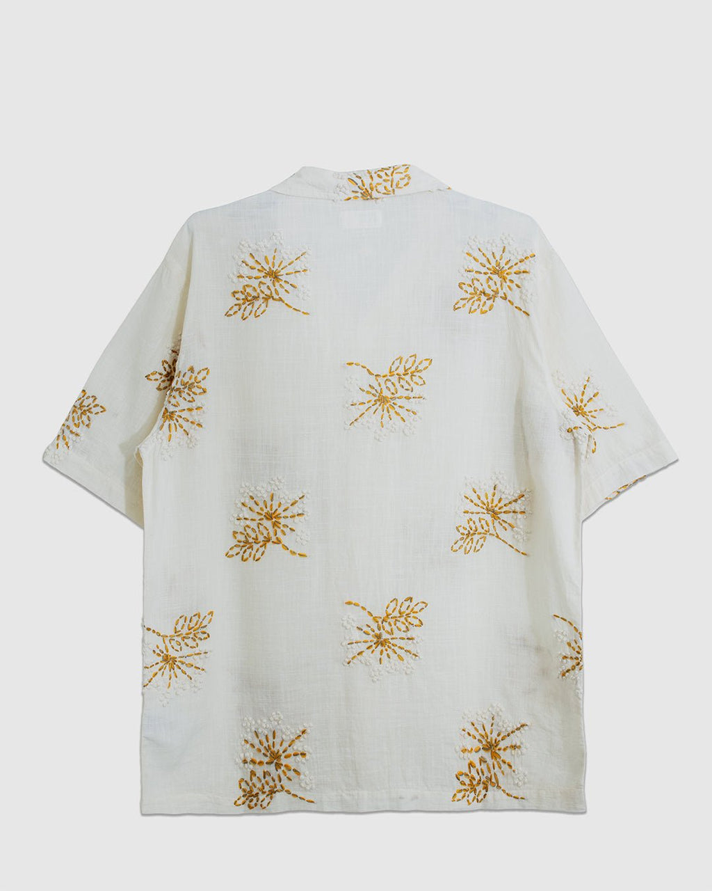 Road Shirt Hand Emb Stripe Ecru - UNIVERSAL WORKS