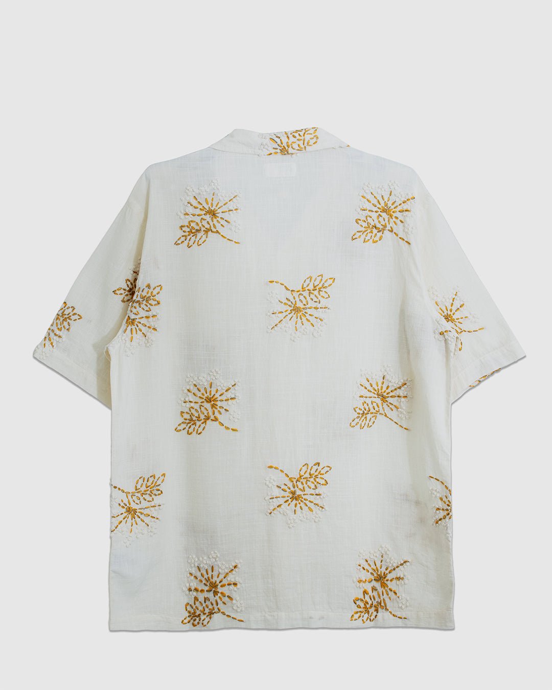 Road Shirt Hand Emb Stripe Ecru - UNIVERSAL WORKS