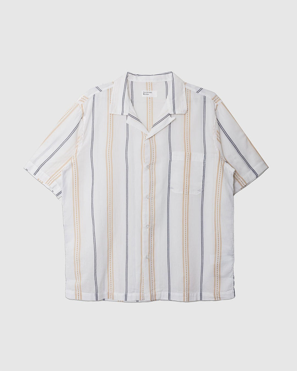 Road Shirt Hendrix Stripe Ecru/Navy/Stripe - UNIVERSAL WORKS