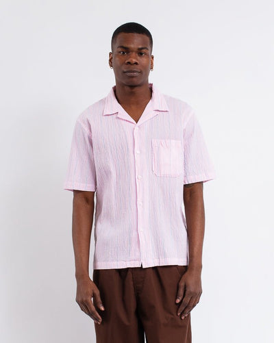 Road Shirt Lily Stripe Pink - UNIVERSAL WORKS