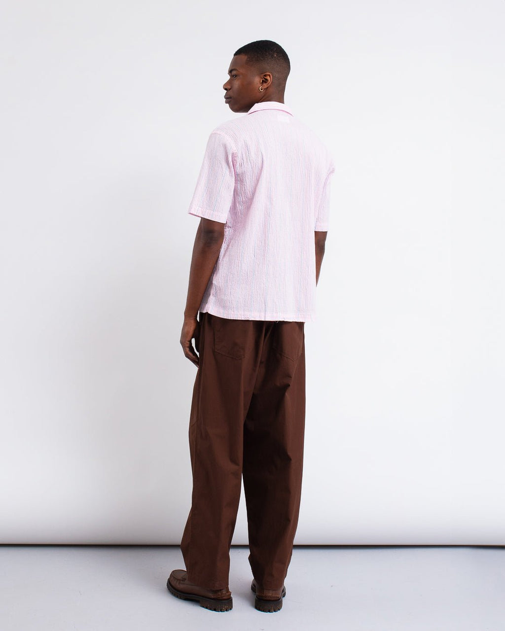 Road Shirt Lily Stripe Pink - UNIVERSAL WORKS