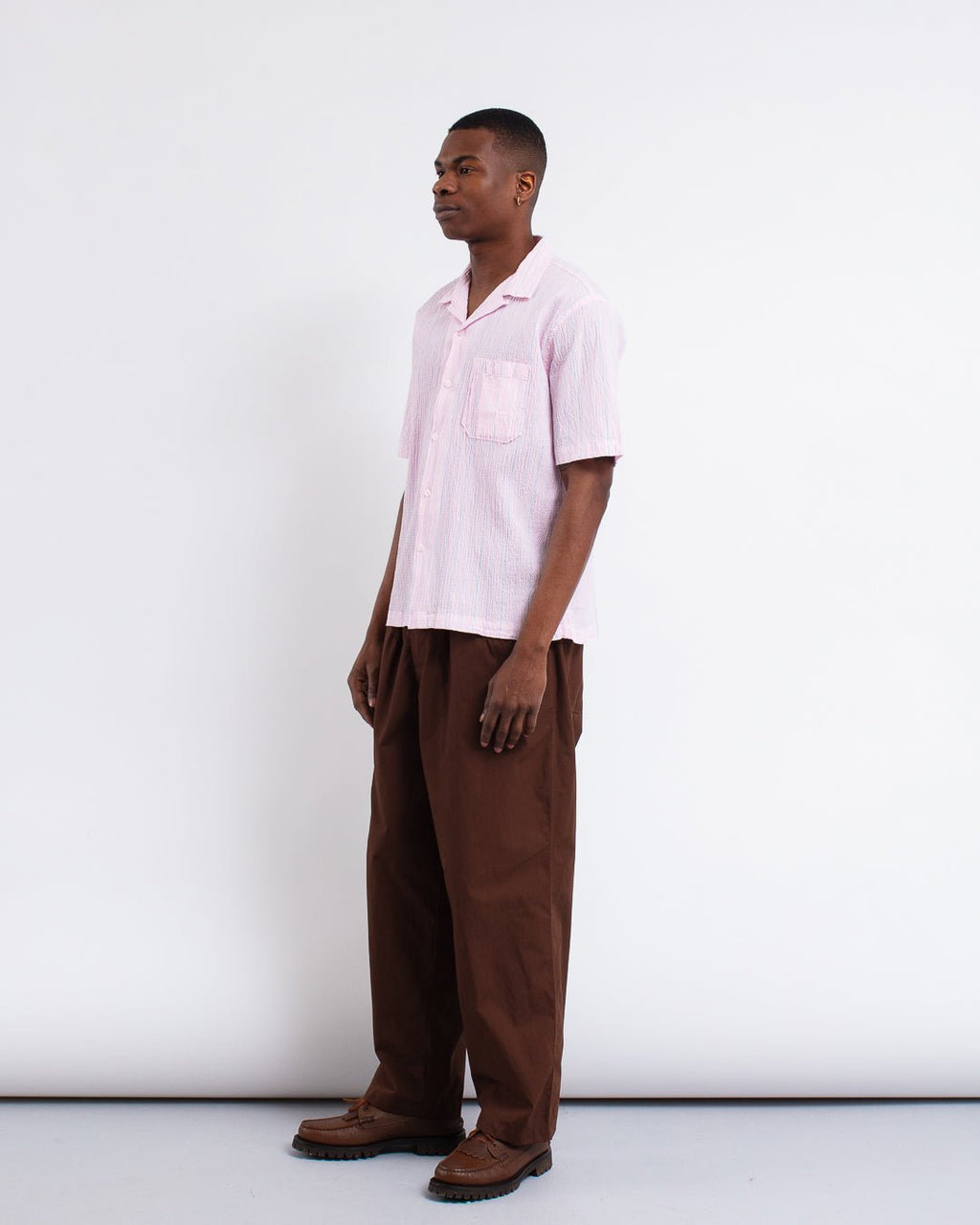 Road Shirt Lily Stripe Pink - UNIVERSAL WORKS