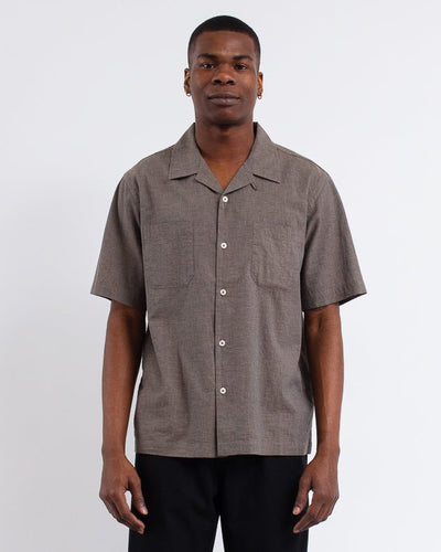 Sal Road Shirt Fine Organic Cotton Brown - UNIVERSAL WORKS