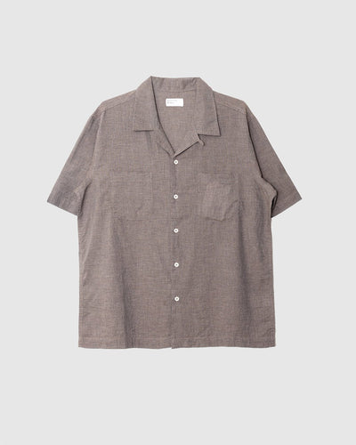 Sal Road Shirt Fine Organic Cotton Brown - UNIVERSAL WORKS