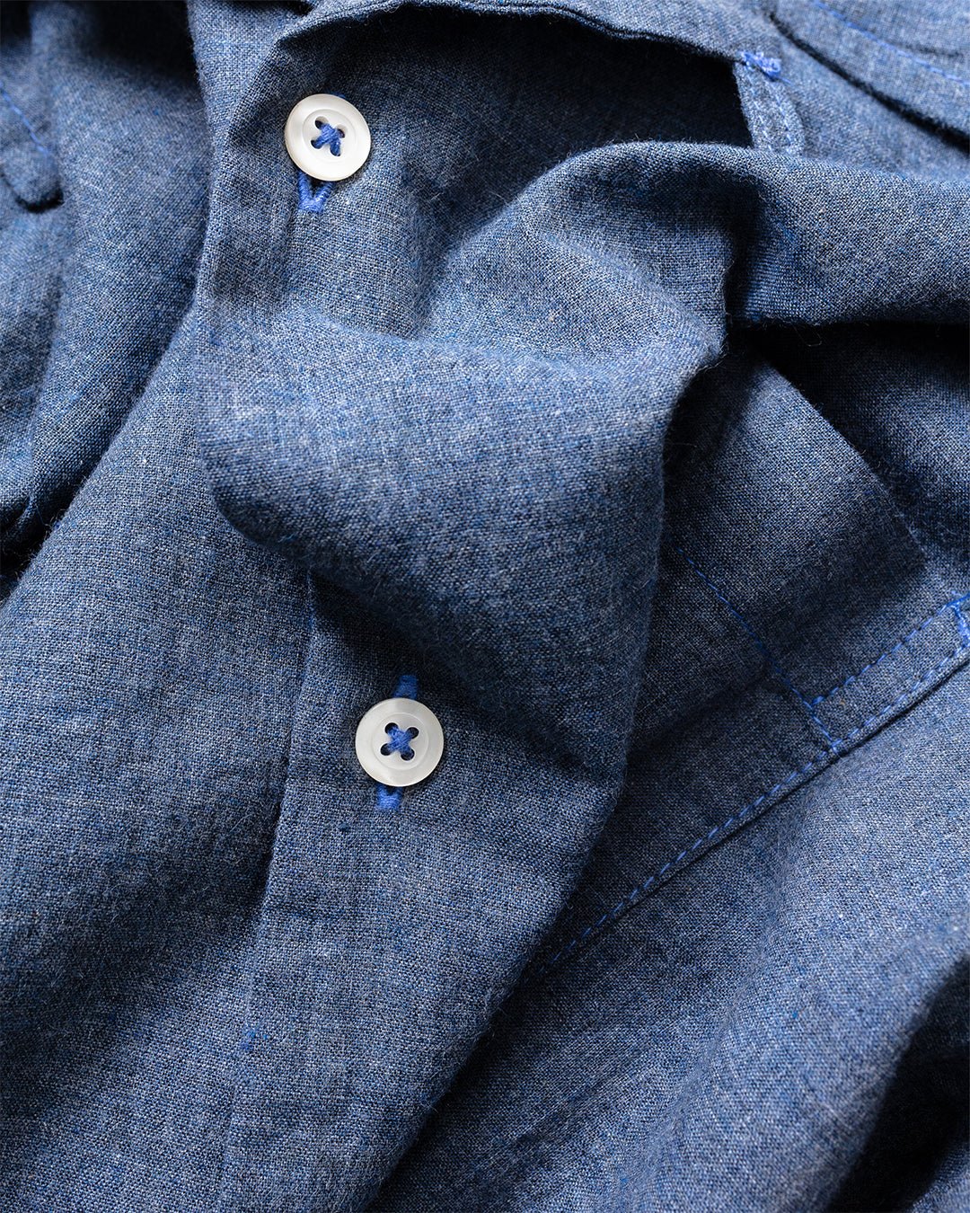Sal Road Shirt Fine Organic Cotton Indigo - UNIVERSAL WORKS