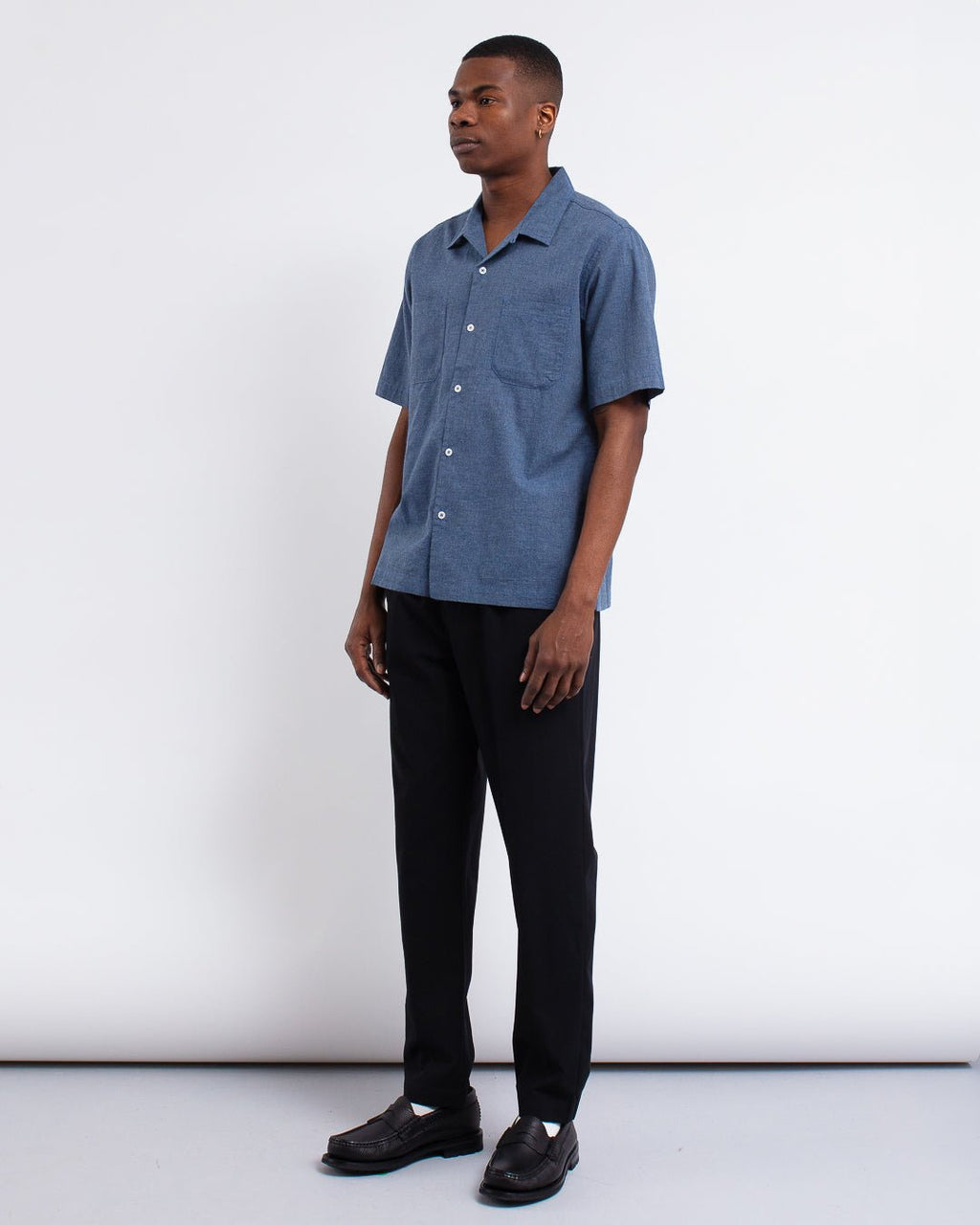 Sal Road Shirt Fine Organic Cotton Indigo - UNIVERSAL WORKS