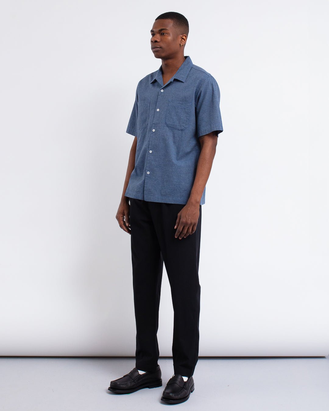 Sal Road Shirt Fine Organic Cotton Indigo - UNIVERSAL WORKS