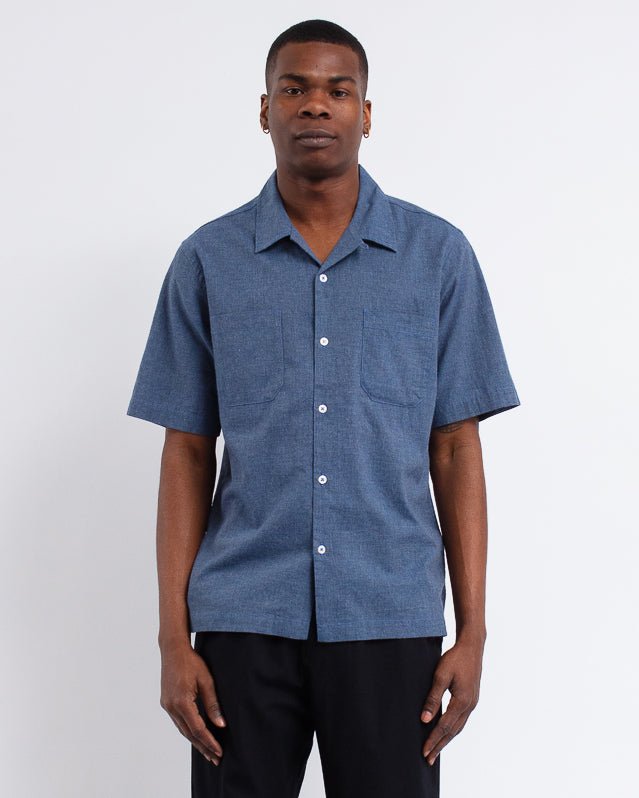 Sal Road Shirt Fine Organic Cotton Indigo - UNIVERSAL WORKS