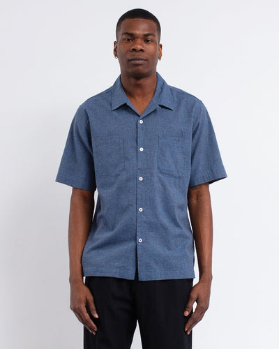 Sal Road Shirt Fine Organic Cotton Indigo - UNIVERSAL WORKS
