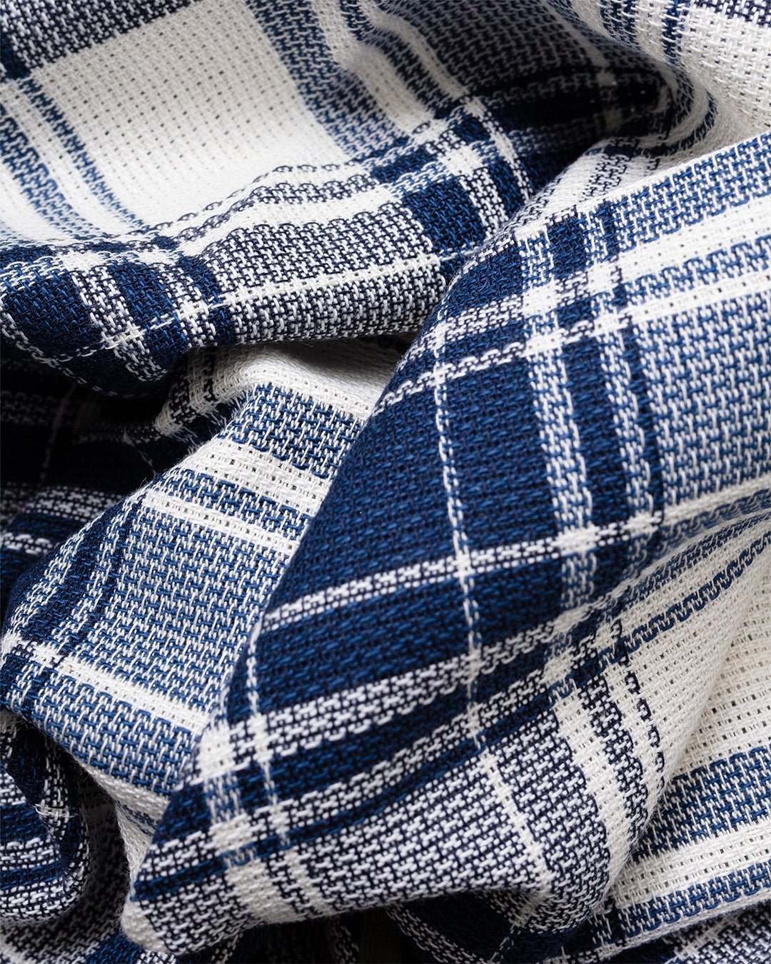 Scout Scarf Texture Plaid Navy - UNIVERSAL WORKS