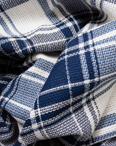 Scout Scarf Texture Plaid Navy - UNIVERSAL WORKS