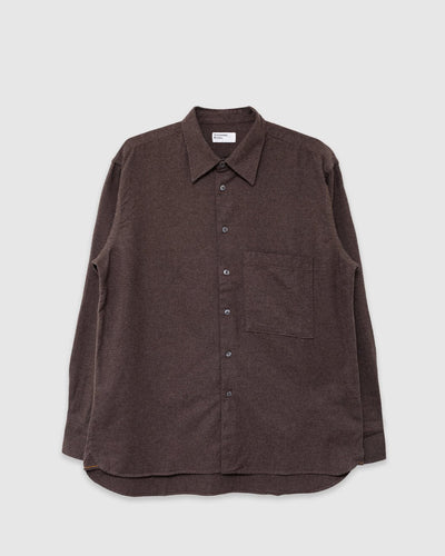 Square Pocket Shirt Brushed Flannel Brown - UNIVERSAL WORKS