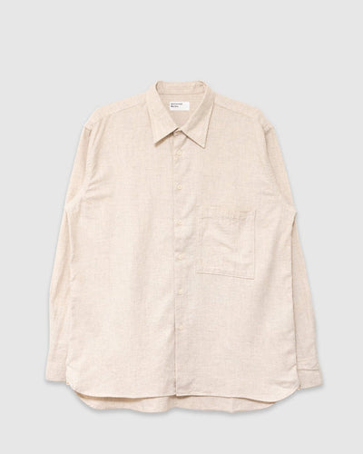 Square Pocket Shirt Brushed Flannel Ecru - UNIVERSAL WORKS