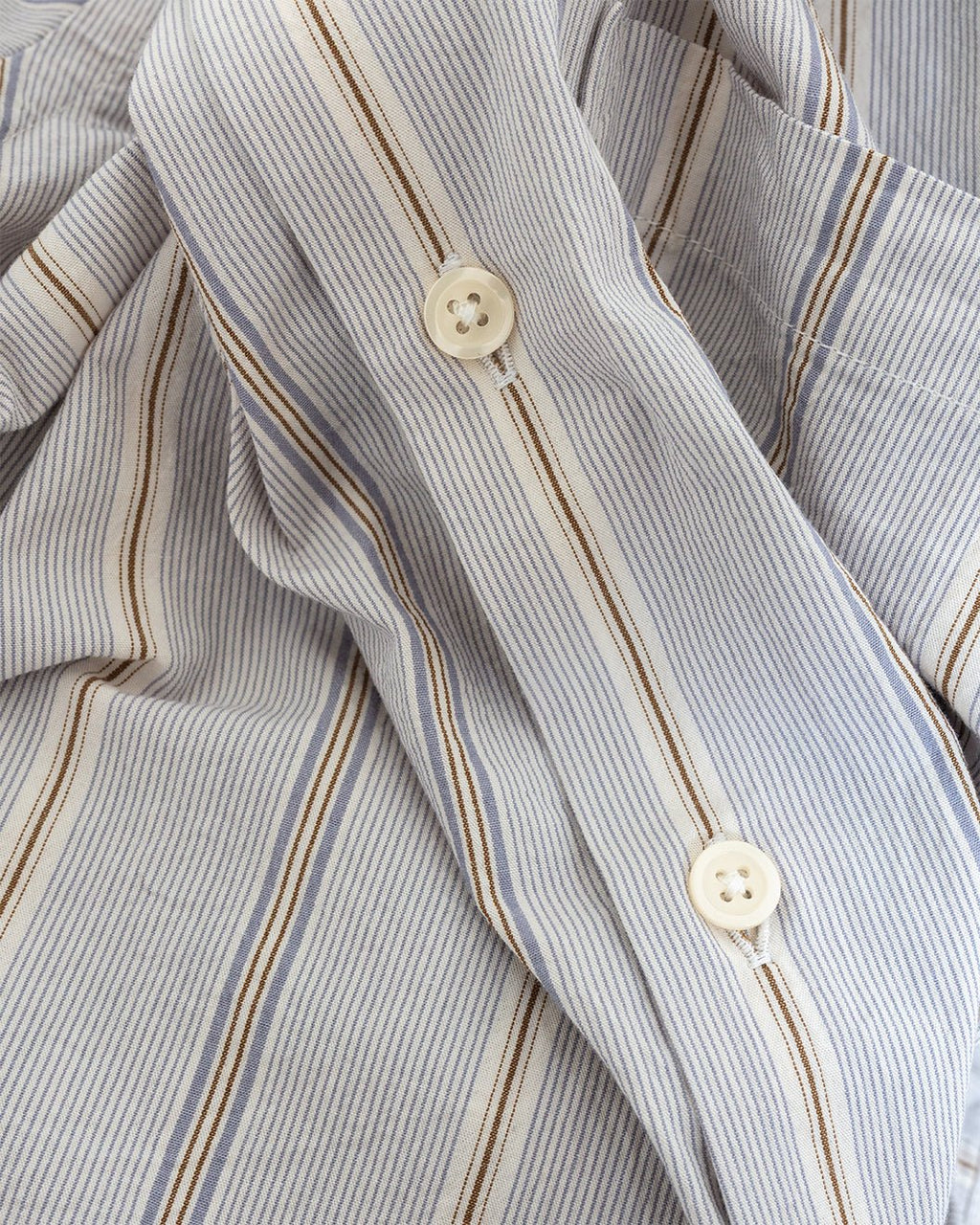 Square Pocket Shirt Monk Organic Stripe Dove - UNIVERSAL WORKS