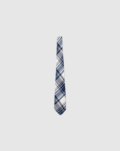 Texture Plaid Tie Navy - UNIVERSAL WORKS