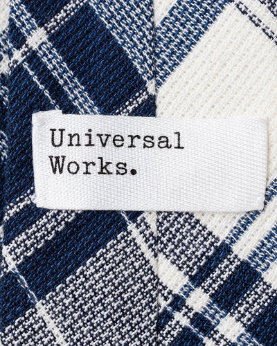 Texture Plaid Tie Navy - UNIVERSAL WORKS
