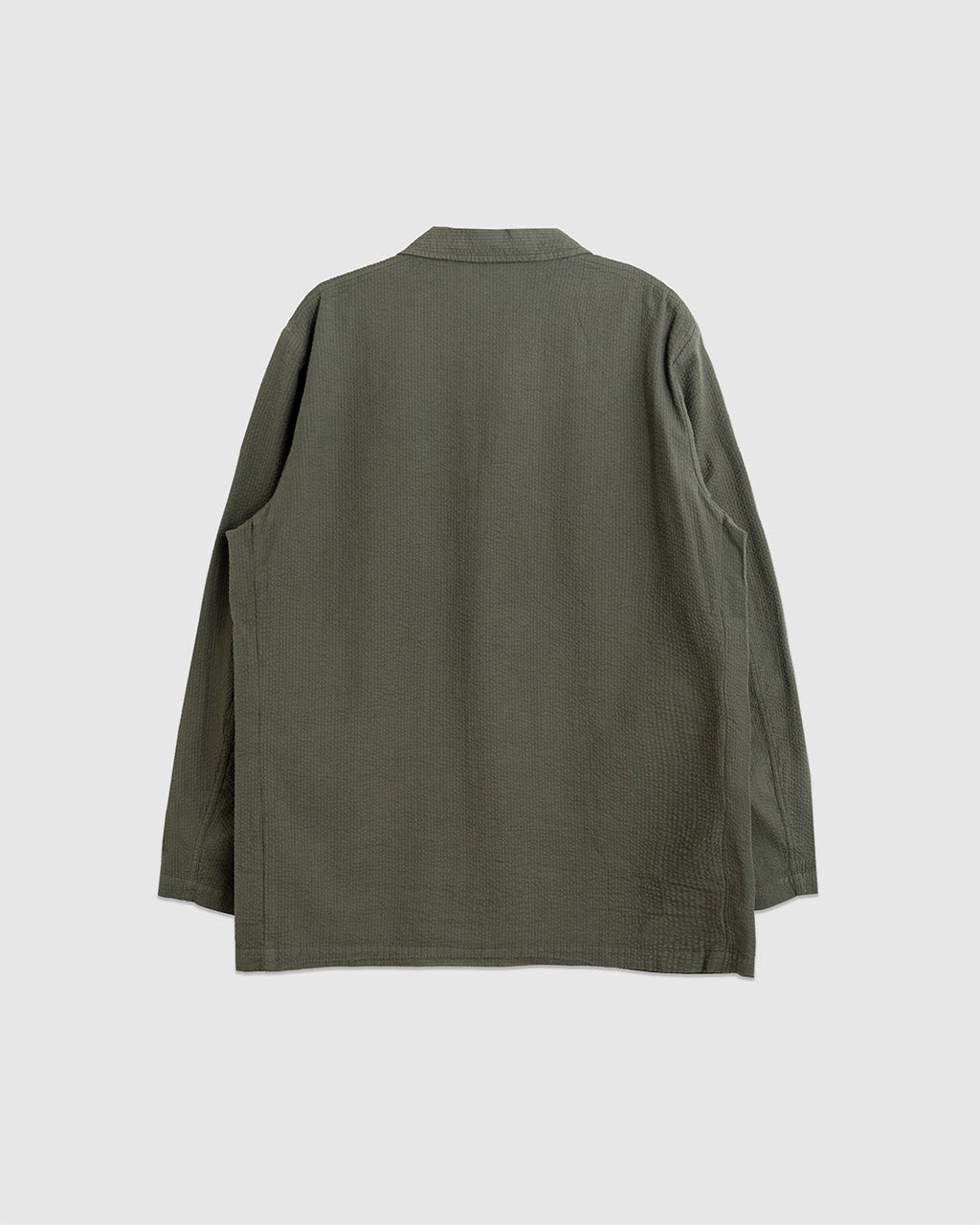 Three Button Jacket Merida Seersucker Olive - UNIVERSAL WORKS