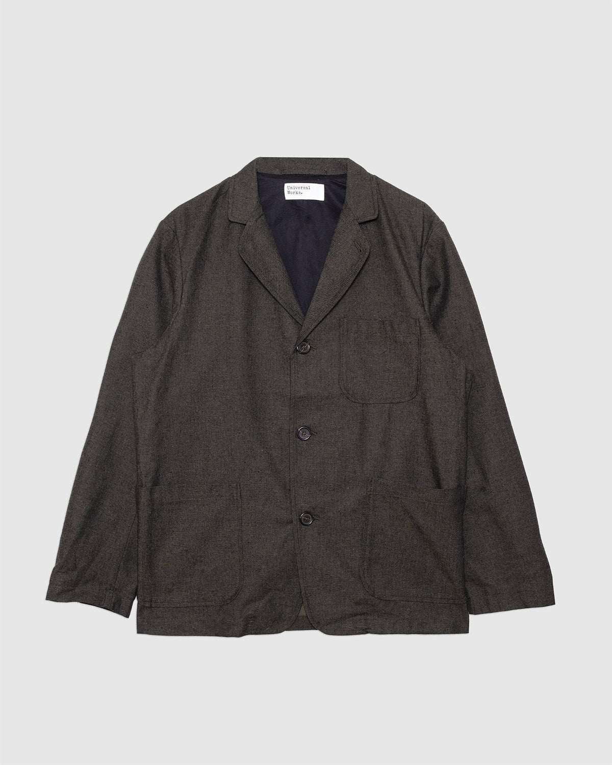 Three Button Jacket Olive Lucca Suiting - UNIVERSAL WORKS
