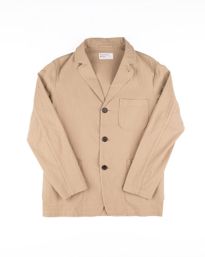 Three Button Jacket Seersucker ll - Summer Oak - UNIVERSAL WORKS