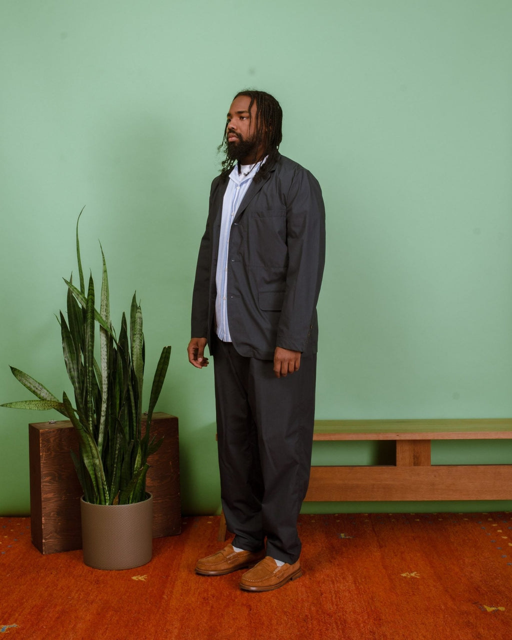 Travail Overshirt Tropical Suiting Navy - UNIVERSAL WORKS