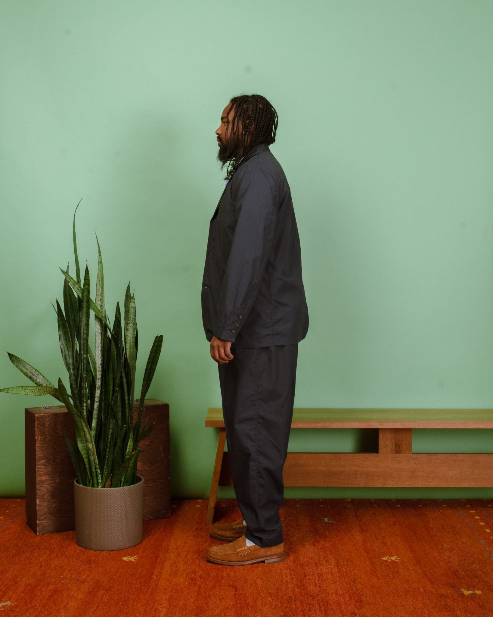 Travail Overshirt Tropical Suiting Navy - UNIVERSAL WORKS