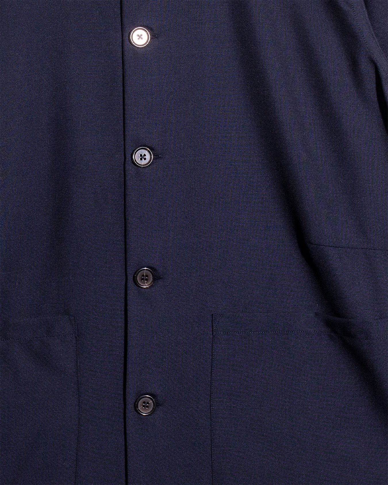 Travail Overshirt Tropical Suiting Navy - UNIVERSAL WORKS
