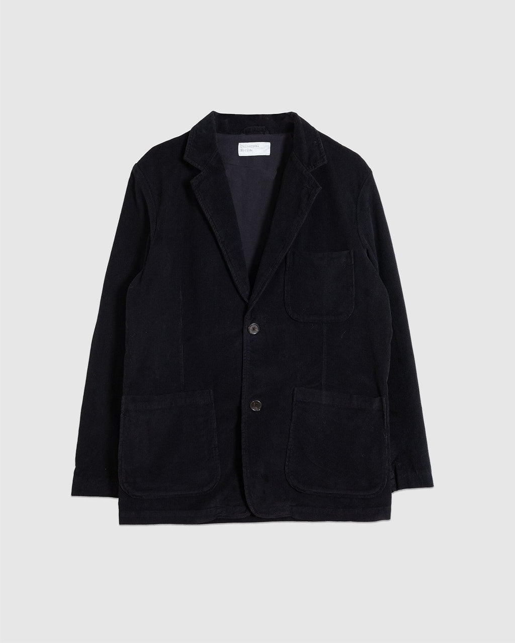 Two Button Jacket Cat Cord Black - UNIVERSAL WORKS