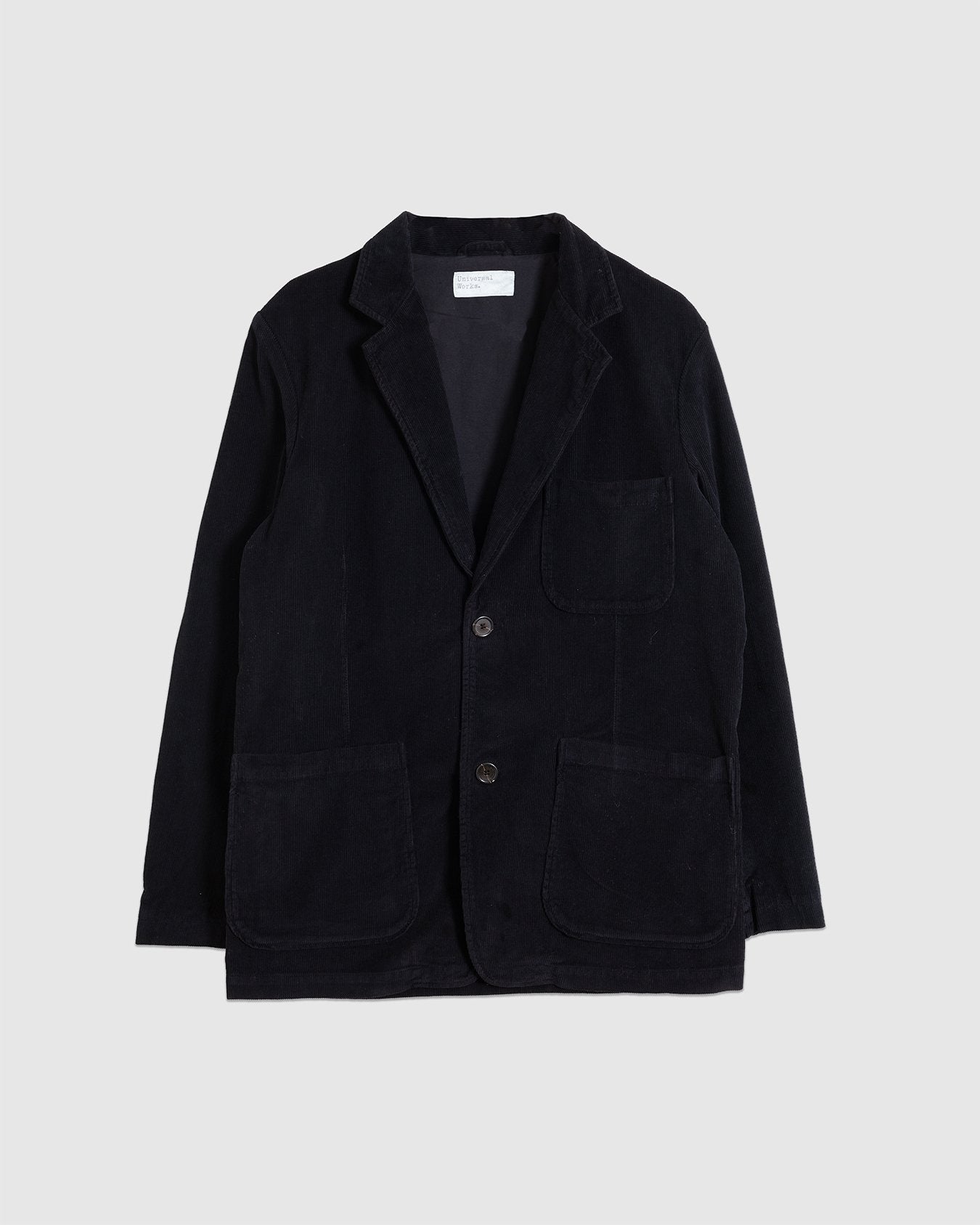 Two Button Jacket Cat Cord Black - UNIVERSAL WORKS