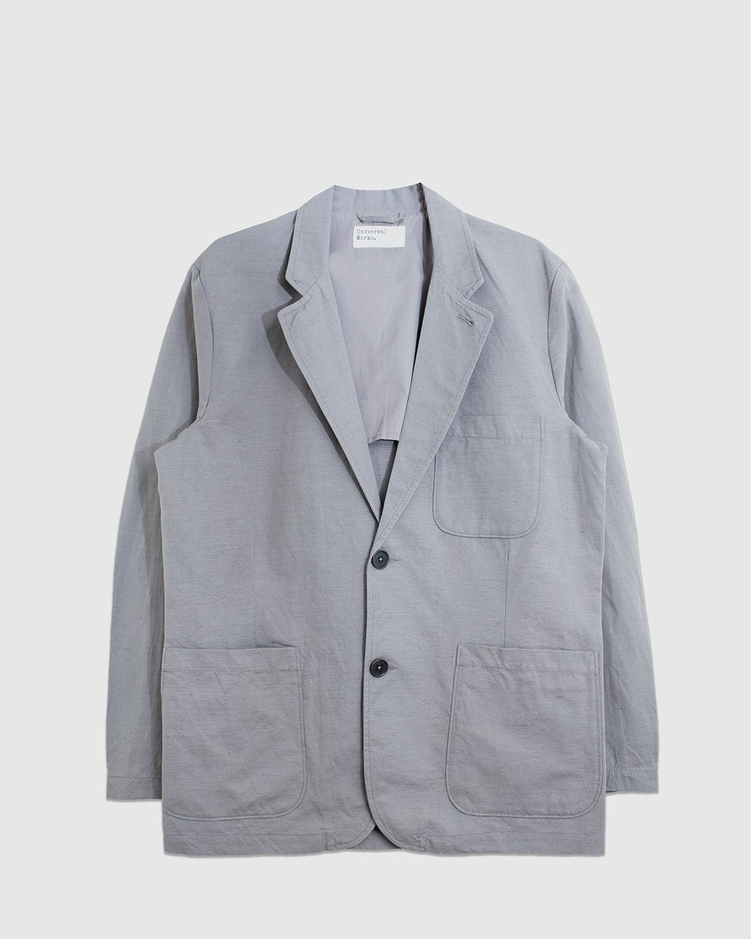 Two Button Jacket Linen Slub Mid Grey - UNIVERSAL WORKS