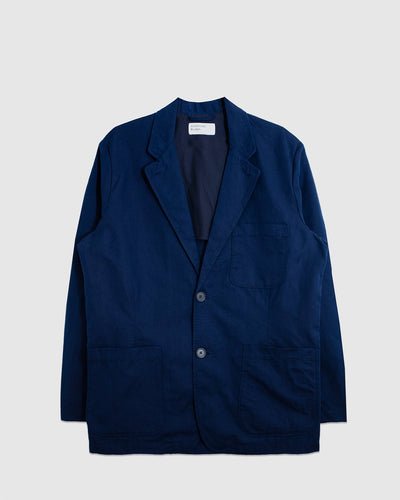 Two Button Jacket Linen Slub Navy - UNIVERSAL WORKS