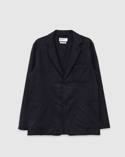 Two Button Jacket Recycled Italian Tweed Charcoal - UNIVERSAL WORKS