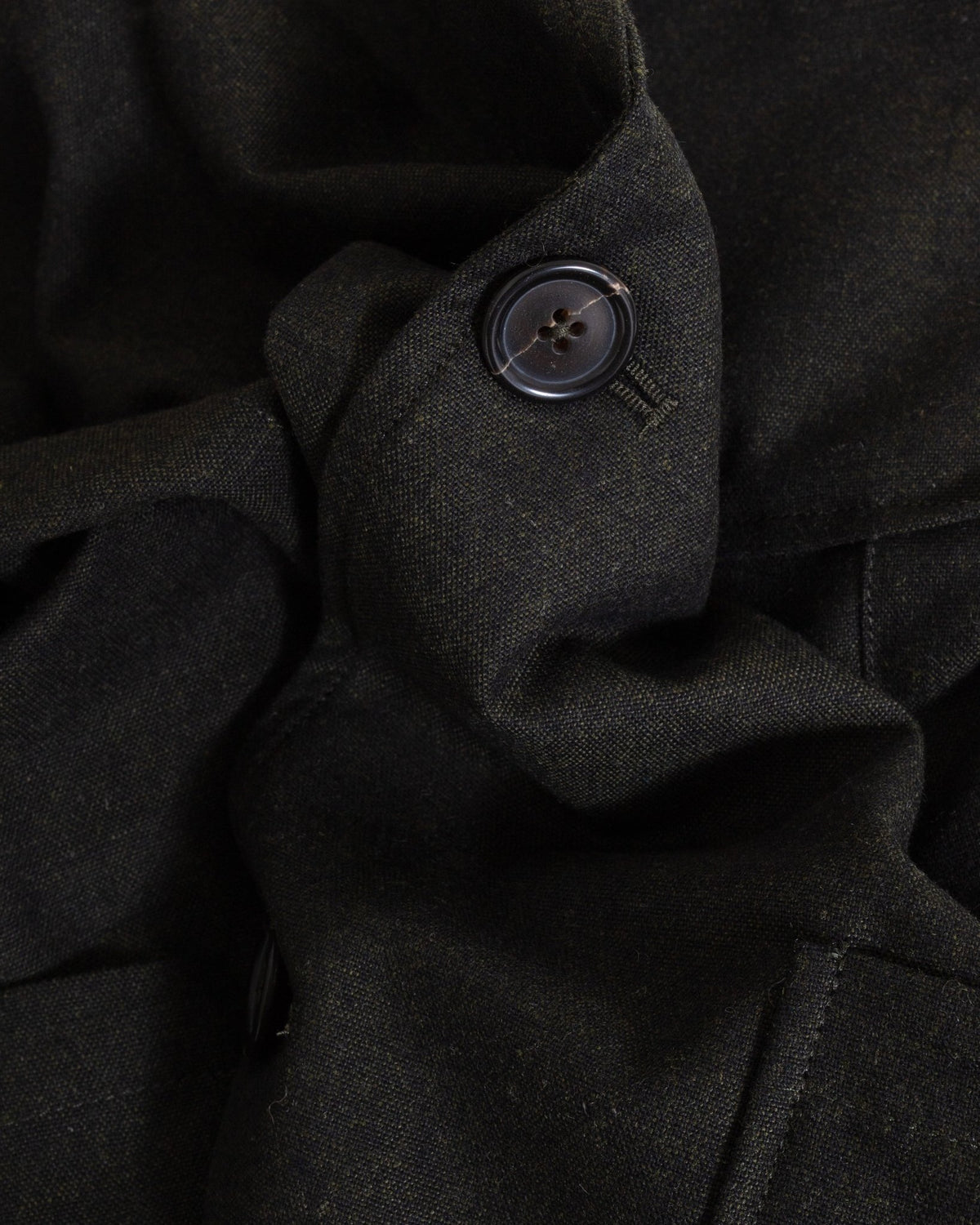 Two Button Jacket Recycled Italian Tweed Olive - UNIVERSAL WORKS