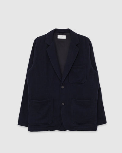 Two Button Jacket Robin Wool Mix Dark Navy - UNIVERSAL WORKS