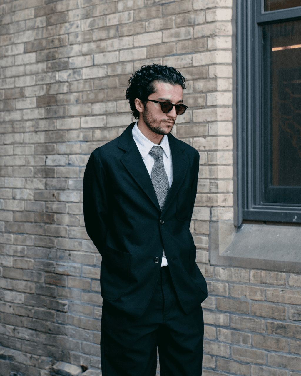 Two Button Jacket Tropical Suiting Black - UNIVERSAL WORKS
