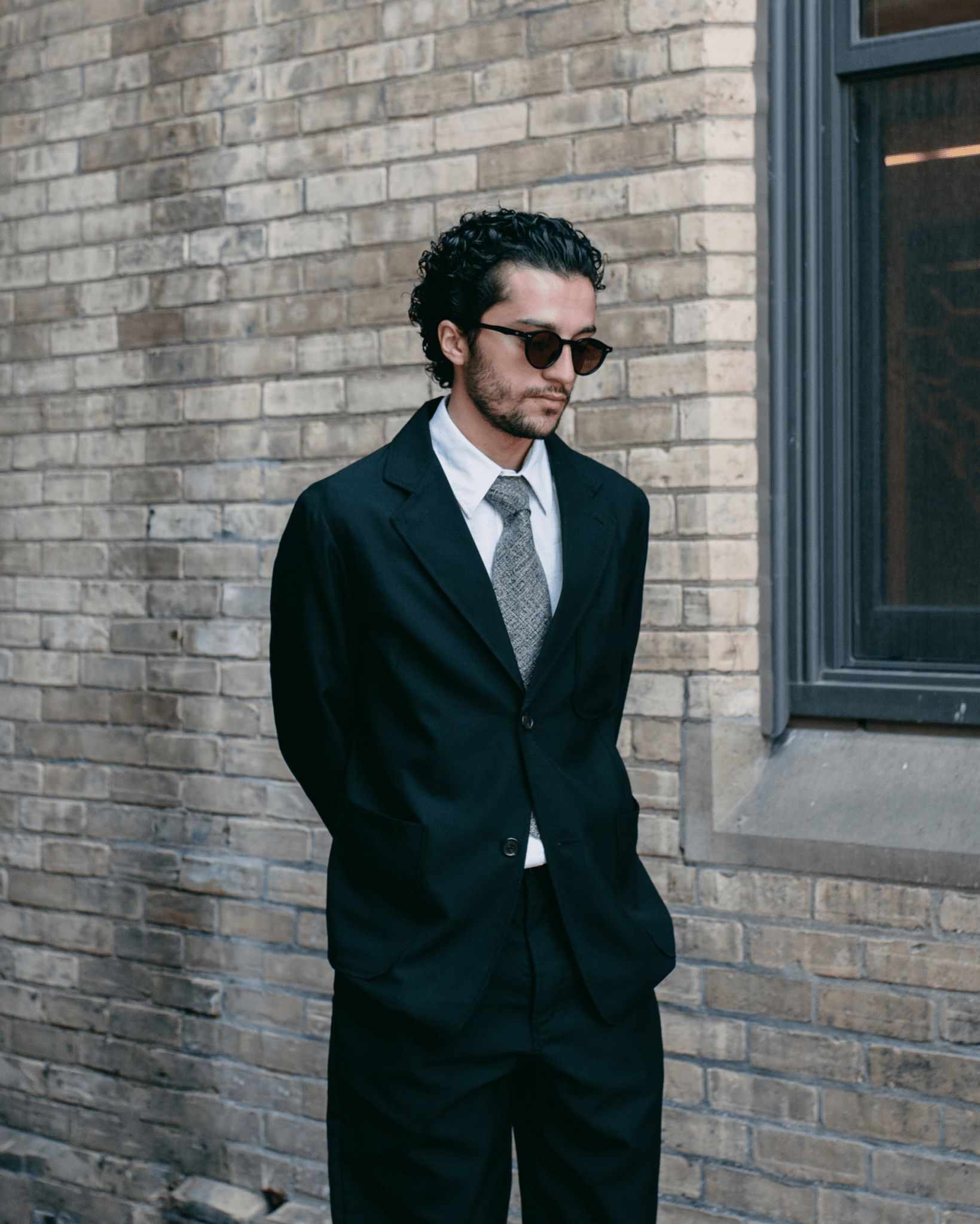Two Button Jacket Tropical Suiting Black - UNIVERSAL WORKS