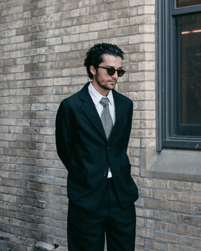 Two Button Jacket Tropical Suiting Black - UNIVERSAL WORKS