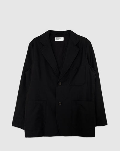 Two Button Jacket Tropical Suiting Black - UNIVERSAL WORKS