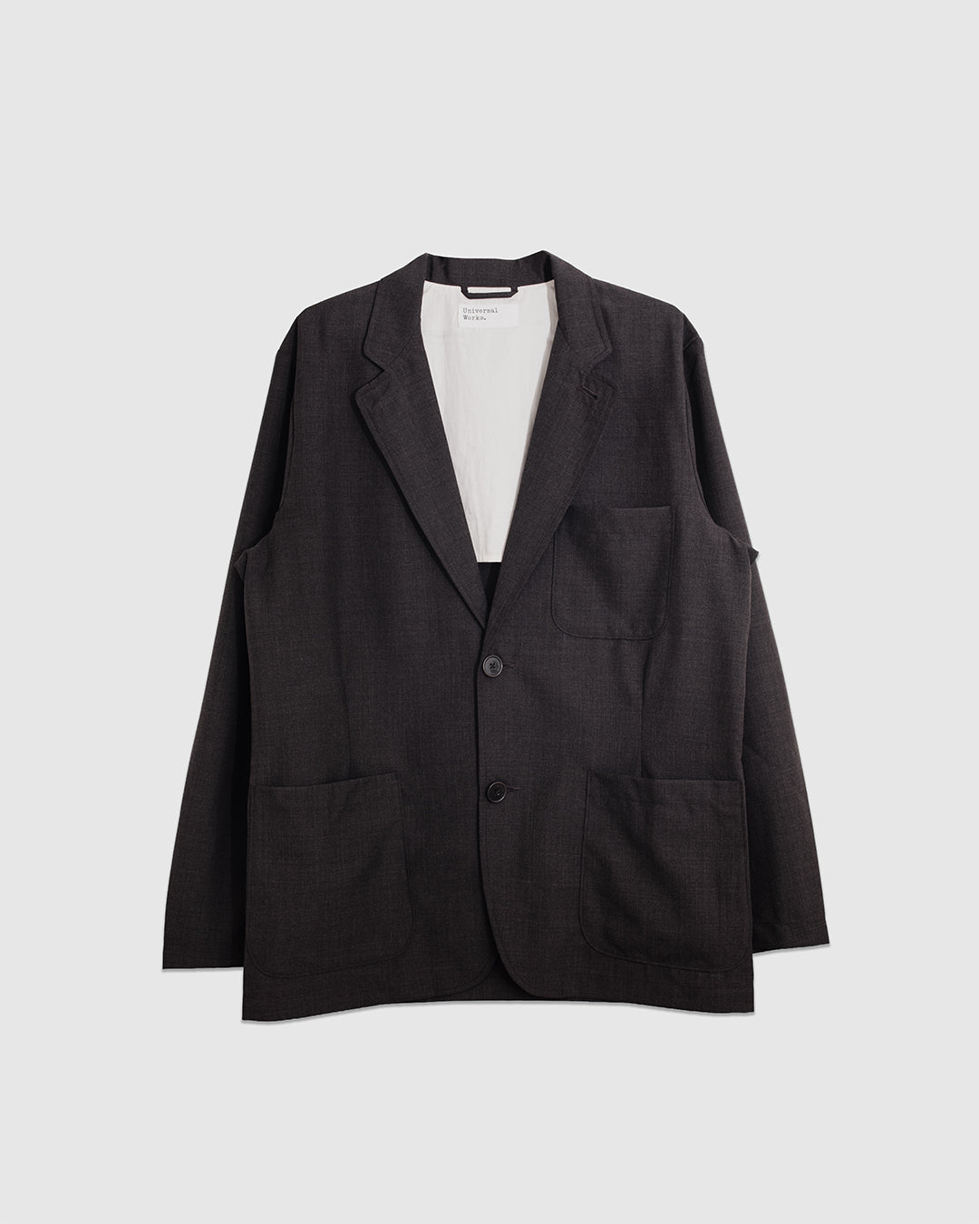 Two Button Jacket Tropical Suiting Brown Marl - UNIVERSAL WORKS