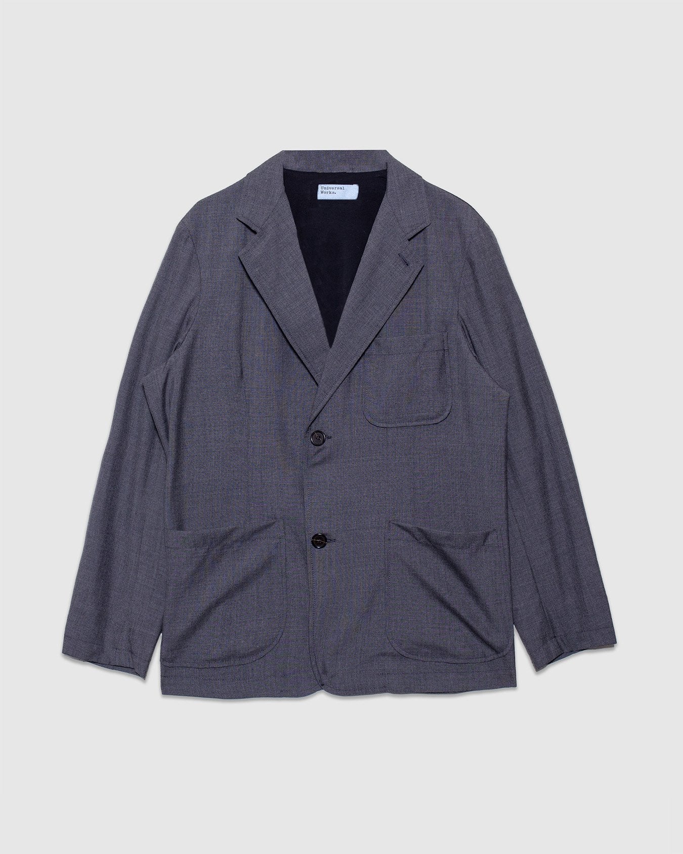 Two Button Jacket Tropical Suiting - Grey Marl - UNIVERSAL WORKS
