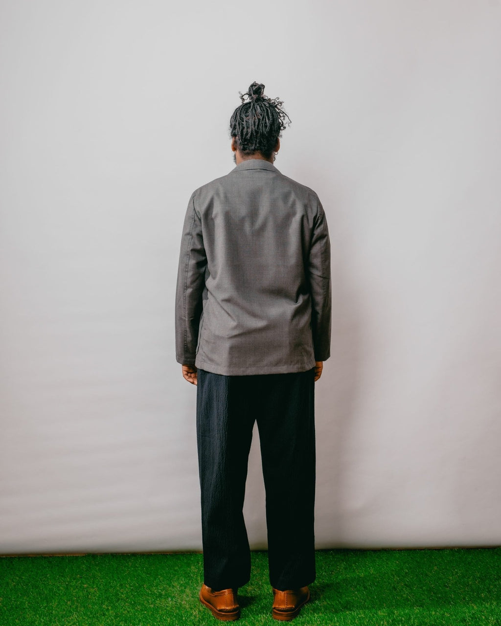 Two Button Jacket Tropical Suiting - Grey Marl - UNIVERSAL WORKS