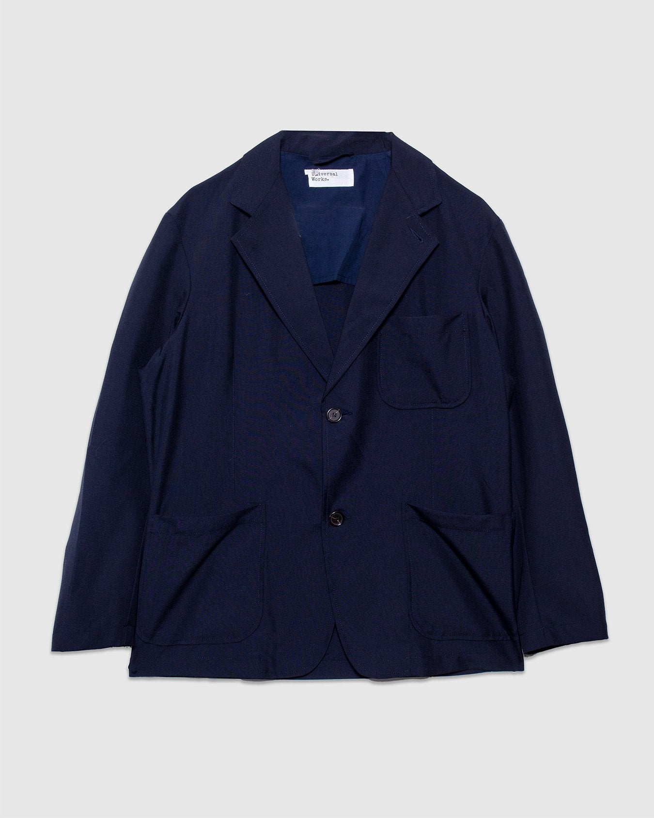 Two Button Jacket Tropical Suiting - Navy - UNIVERSAL WORKS