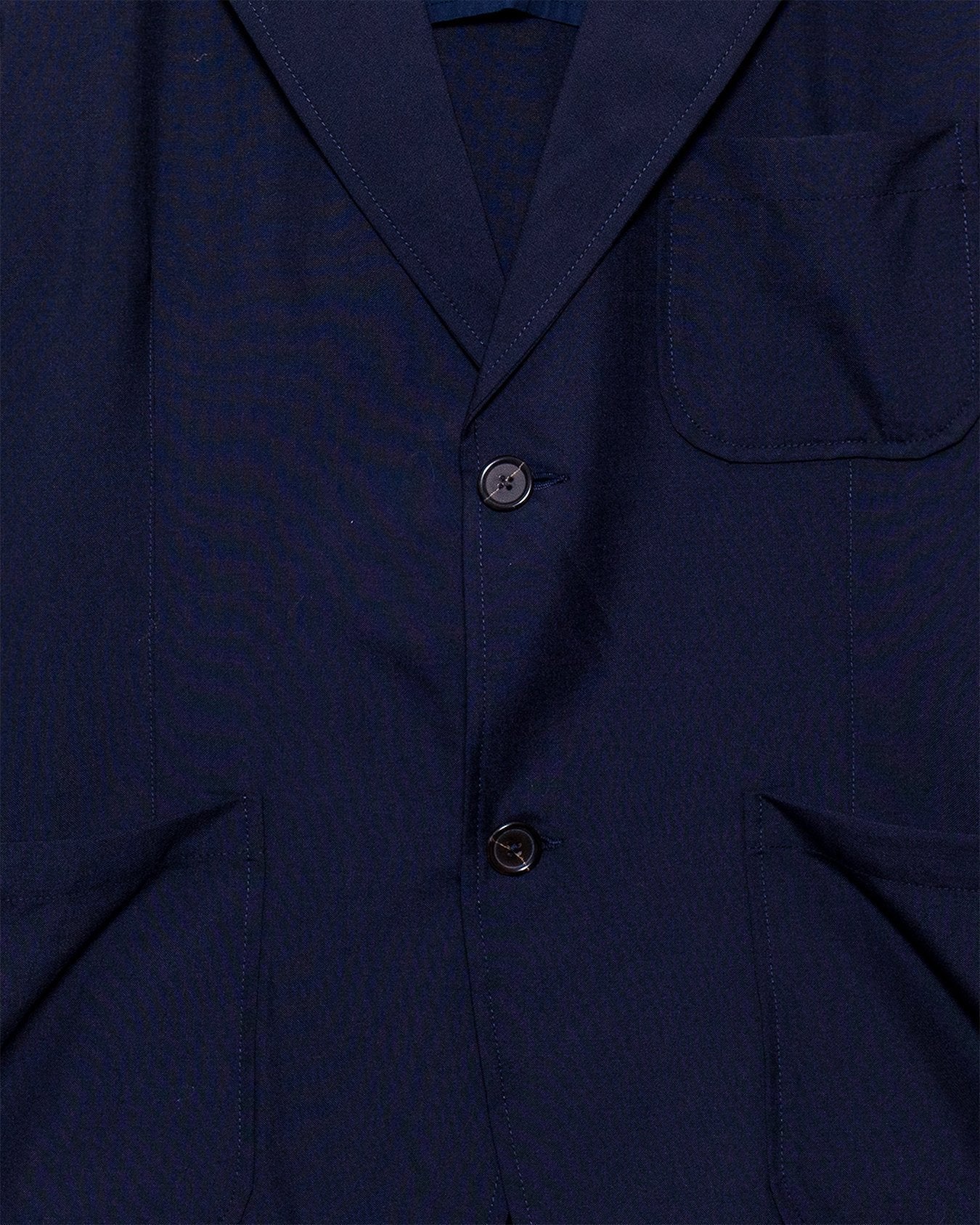 Two Button Jacket Tropical Suiting - Navy - UNIVERSAL WORKS